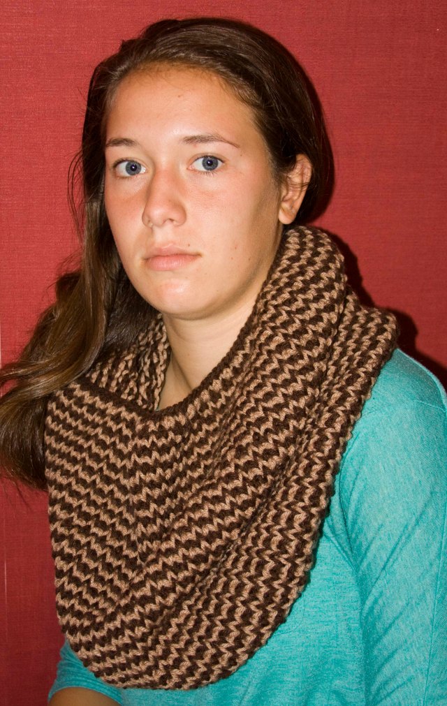 light and dark brown cowl
